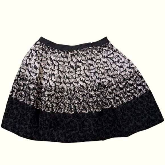 Red Valentino Black & Pink Abstract Floral Print A-Line Skirt EU 46 US 12 NWT - Picture 3 of 8